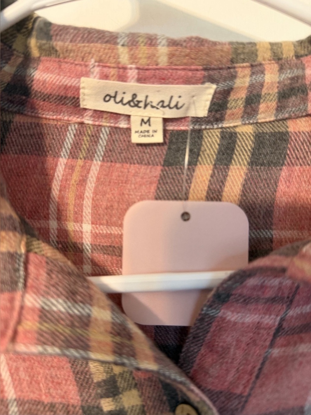 Oli & Hali Pink Flannel Shirt - Picture 3 of 3